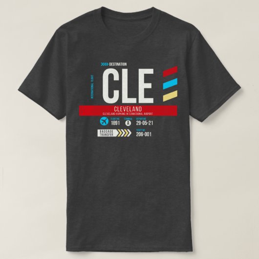 CLE Airport Code Gepäckanhänger 1 T-Shirt (Design vorne)