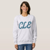 CLE Cleveland Airport Code - Retro Style Travel & Sweatshirt (Vorne ganz)