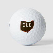 CLE Cleveland Ohio State Shape Golfball (Vorderseite)