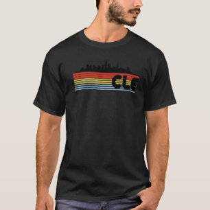 CLE Cleveland Retro Rainbow Striping City T-Shirt