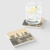 CLE Riverview Skyline Steinuntersetzer (Seitenansicht)