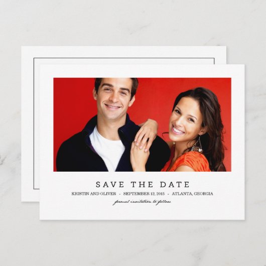 CLEAN 1 Foto Save the Date Postkarte (Vorne/Hinten)