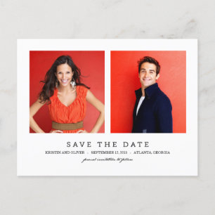 CLEAN 2 Fotos Save the Date Postkarte