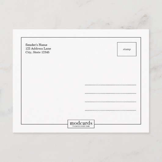 CLEAN 3 Fotos Save the Date Postkarte (Rückseite)