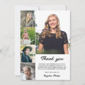 Clean 5 Foto Collage Bereavement Vielen Dank Dankeskarte (Vorderseite)