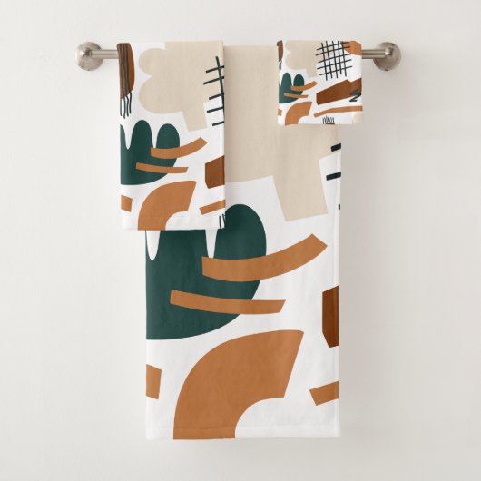Clean Abstract Boho Pattern | Modern Minimal Badhandtuch Set (Insitu)