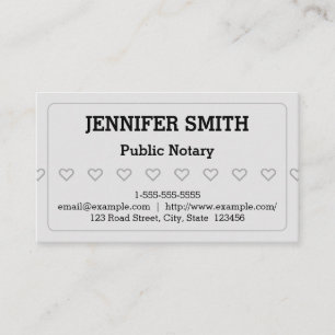 Clean and Basic Public Notary Business Card Visitenkarte