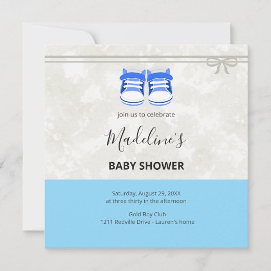 Clean Baby Shower Invitation – Customizable  Save The Date (Vorderseite)