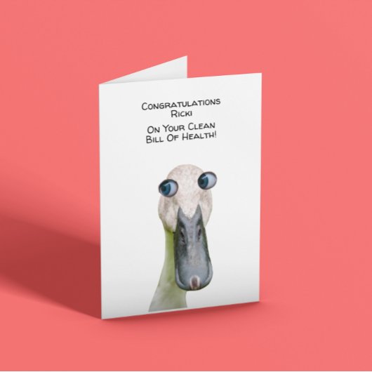 Clean Bill Of Health customisable get well soon Karte