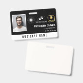 Clean Black Add 3 Logos Office-Mitarbeiter Ausweis (Vorder- & Rückseite)