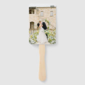 Clean Black and White Monogram Modern Wedding Fächer (Rückseite)