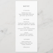 Clean Black and White Monogram Modern Wedding Menükarte (Vorderseite)