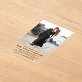 Clean Black and White Photo Modern Wedding Acryleinladungen (Ablage )