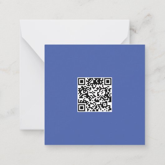 Clean Blue Corporate QR Code Weihnachtsbaum Mitteilungskarte (Rückseite)