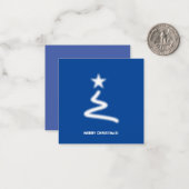 Clean Blue Corporate QR Code Weihnachtsbaum Mitteilungskarte (Vorderseite/Rückseite Beispiel)