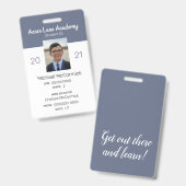 Clean Blue Homeschoor Student ID Abzeichen Ausweis (Vorder- & Rückseite)