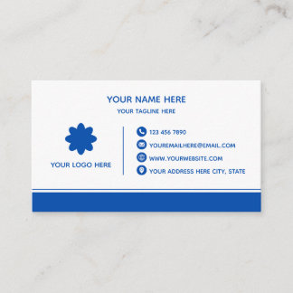 Clean Blue Stripe Business Card Visitenkarte