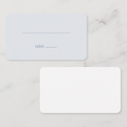 Clean Blue Table Template Platzkarte (Vorne/Hinten)