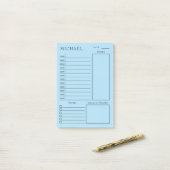 Clean Blue & White Daily Planer Post-it Klebezettel (Auf Schreibtisch)