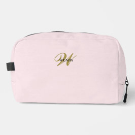 Clean Blush Pink Gold l Elegant Feminine Monogram Waschbeutel