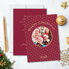 Clean Burgundi Gold Snowflakes Weihnachten