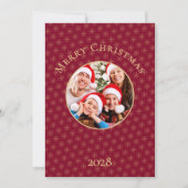 Clean Burgundi Gold Snowflakes Weihnachten (Vorderseite)