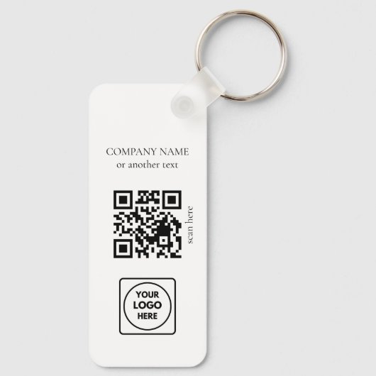 Clean Business Logo QR Code Horizontal Keychains Schlüsselanhänger (Rückseite)
