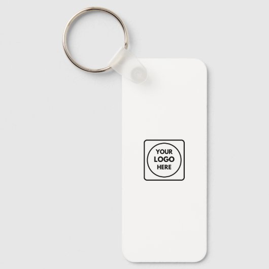 Clean Business Logo QR Code Horizontal Keychains Schlüsselanhänger (Vorderseite)
