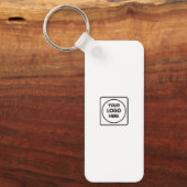 Clean Business Logo QR Code Horizontal Keychains Schlüsselanhänger (Vorderseite)