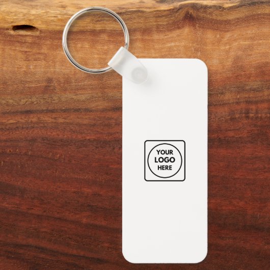 Clean Business Logo QR Code Horizontal Keychains Schlüsselanhänger (Vorderseite)