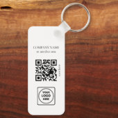 Clean Business Logo QR Code Horizontal Keychains Schlüsselanhänger (Rückseite)