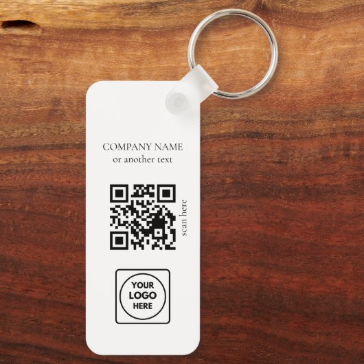 Clean Business Logo QR Code Horizontal Keychains Schlüsselanhänger (Rückseite)