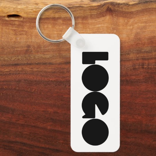 Clean Business Logo und QR-Code, horizontaler Firm Schlüsselanhänger (Vorderseite)