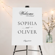 Clean Calligraphy Black & White Wedding Welcome