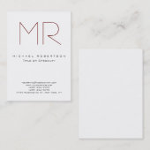 Clean Chic Monogram Groß Beruflich Visitenkarte (Vorne/Hinten)