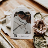 Clean Classic Script Calligrafy QR Code Hochzeit Einladung