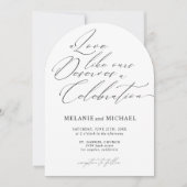 Clean Classic Script Calligrafy QR Code Hochzeit Einladung (Vorderseite)