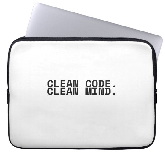 Clean Code Clean Mind Minimalist 13-Zoll-Laptop Laptopschutzhülle (Vorderseite)