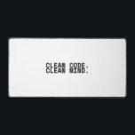 Clean Code Clean Mind Minimalist Tech Desk Mat Schreibtischunterlage<br><div class="desc">Define your mental architecture. This premium,  expansive desk mat provides a high-contrast visual anchor,  reminding the lead operator that structured input leads to clear execution.</div>