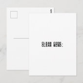 Clean Code Clean Mind Minimalist Technical  Postkarte (Vorne/Hinten)