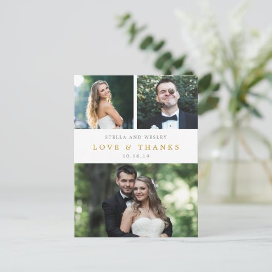 Clean Collage EDITABLE FARBE Vielen Dank Postcard Postkarte (Stehend Vorderseite)