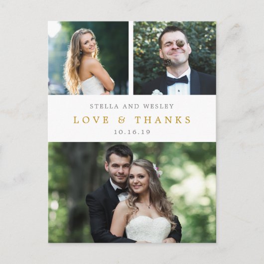 Clean Collage EDITABLE FARBE Vielen Dank Postcard Postkarte (Vorderseite)