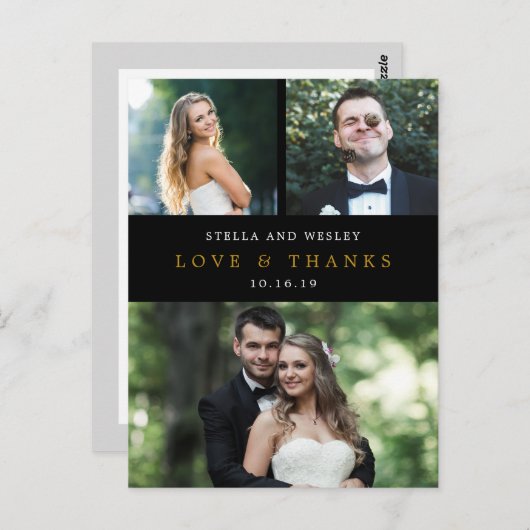 Clean Collage EDITABLE FARBE Vielen Dank Postcard Postkarte (Vorne/Hinten)