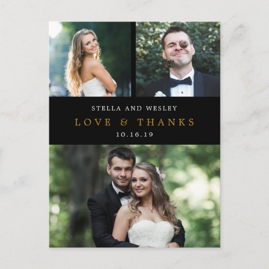 Clean Collage EDITABLE FARBE Vielen Dank Postcard Postkarte (Vorderseite)