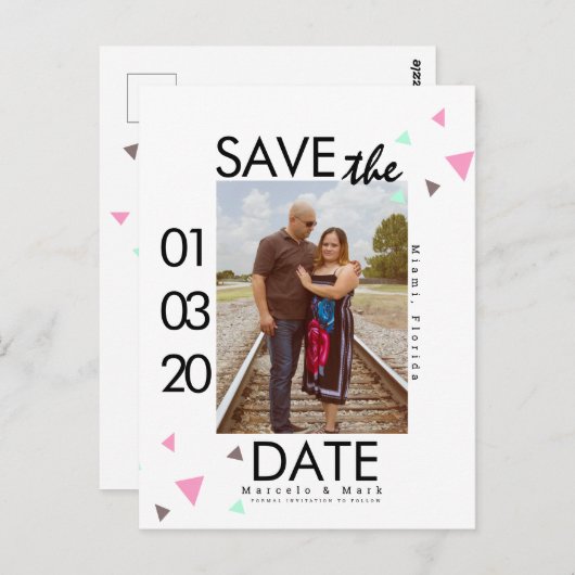 Clean Confetti speichern Sie das Foto Daten Postkarte (Vorne/Hinten)