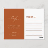 Clean Custom Foto terracotta vielen Dank Postkarte (Rückseite)