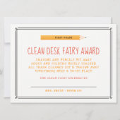 Clean Desk Fairy Award Einladung (Vorderseite)