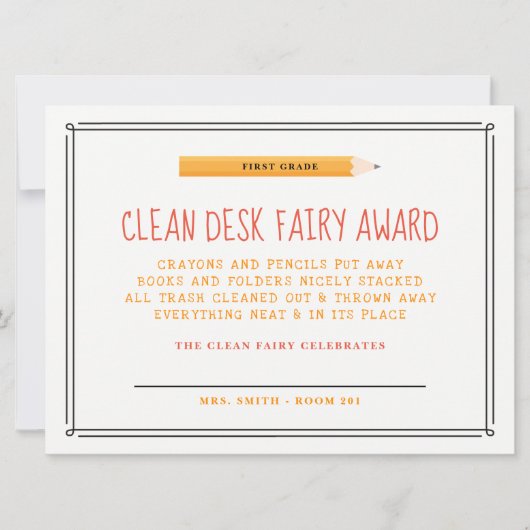 Clean Desk Fairy Award Einladung (Vorderseite)