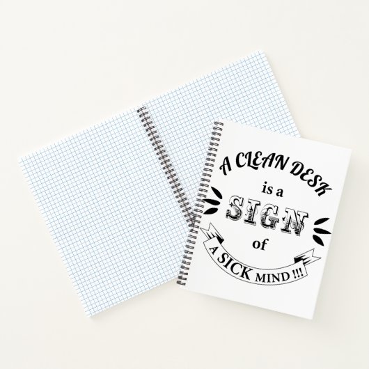 Clean Desk Funny Quotes Notebook Notizblock (Innenseite)