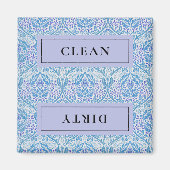 CLEAN DIRTY Blue Floral Geschirrspüler Magnet (Vorne)